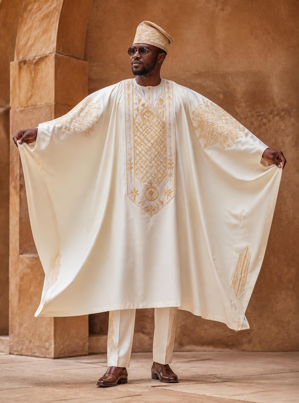 Embroidered grooms' and guests' agbada
